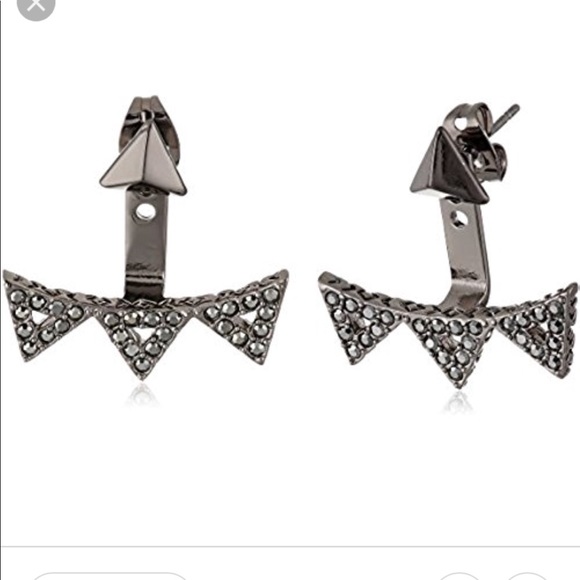 House of Harlow 1960 Jewelry - House of Harlow Warrior Earrings-gunmetal